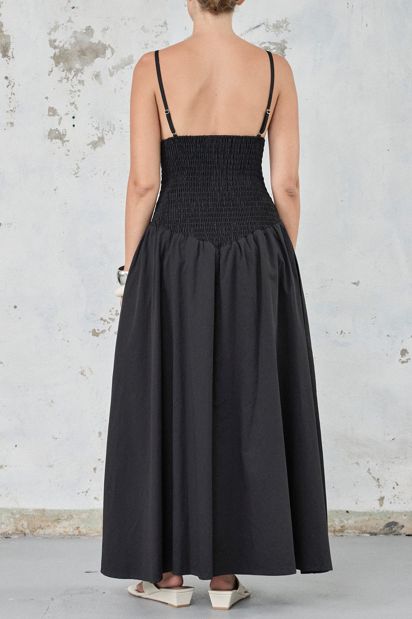 The Cotton Shirred Longline Dress