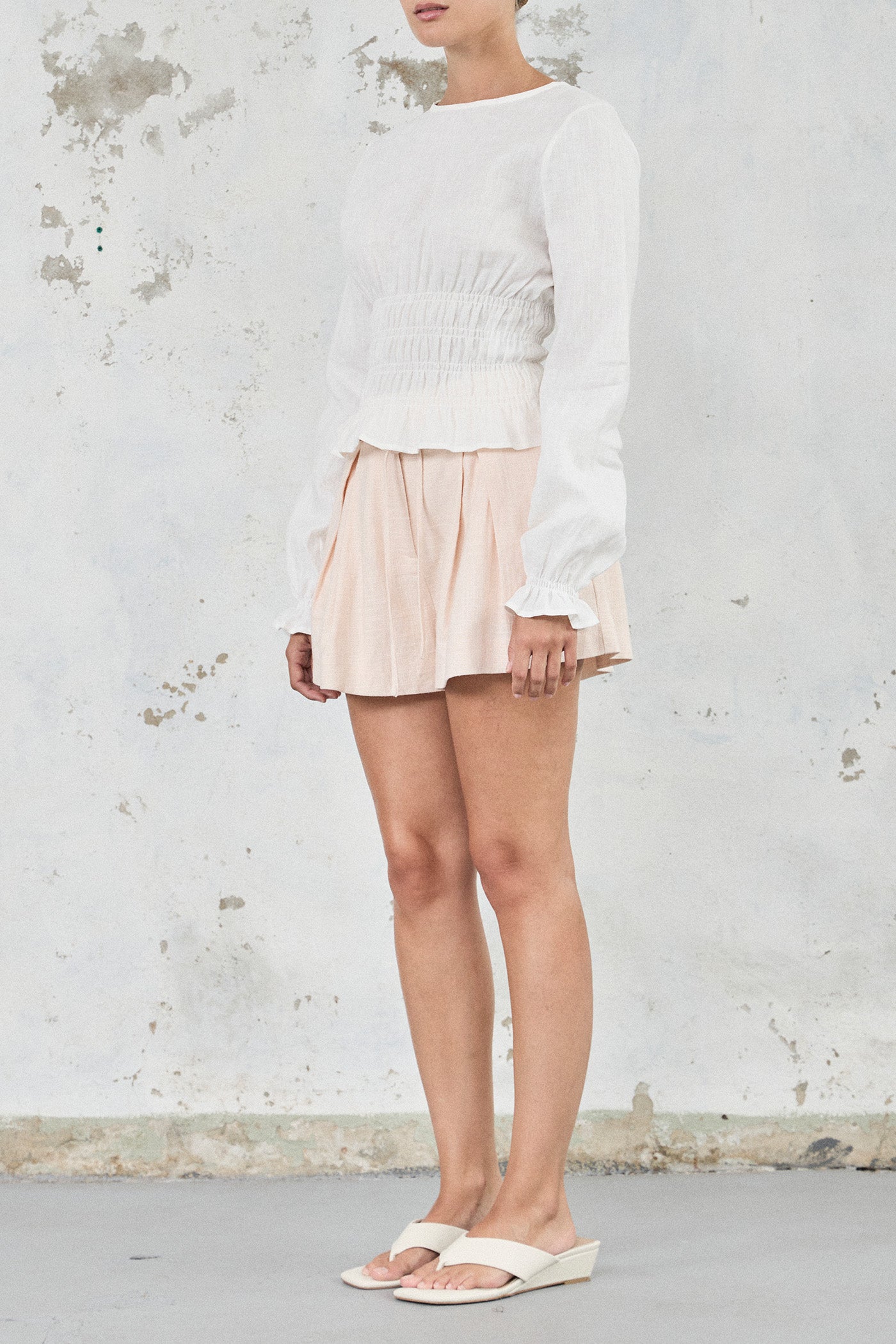 The Linen Shirred Top