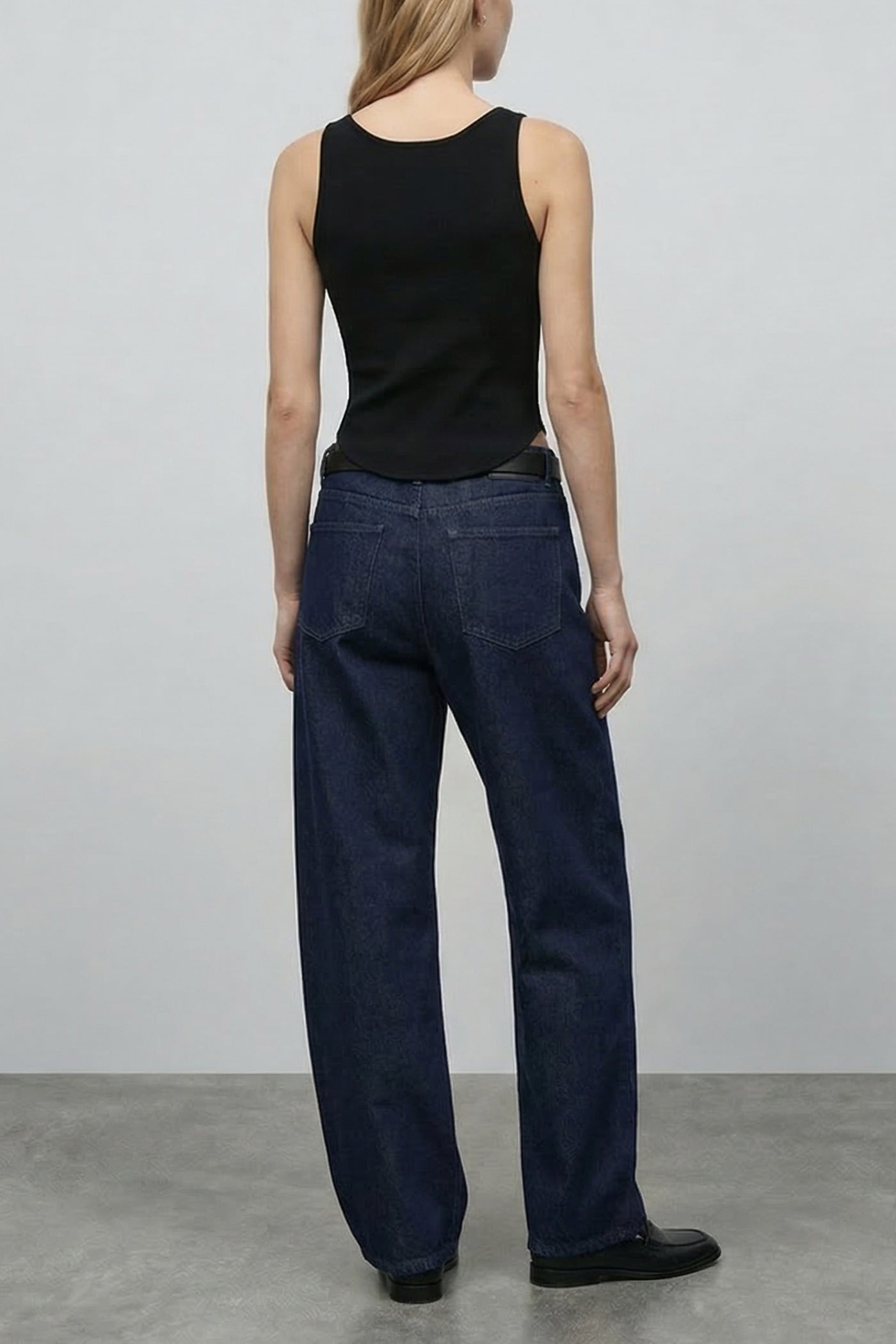 The Curved Hem Crepe Knit Top