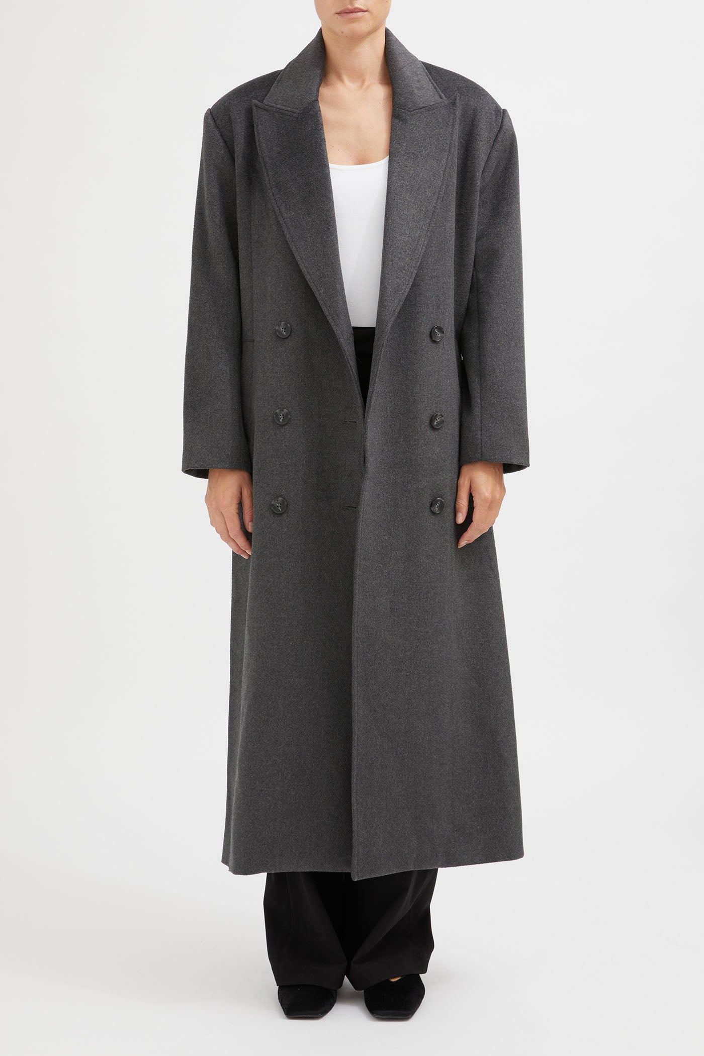 The Double Breasted Longline Wool Coat