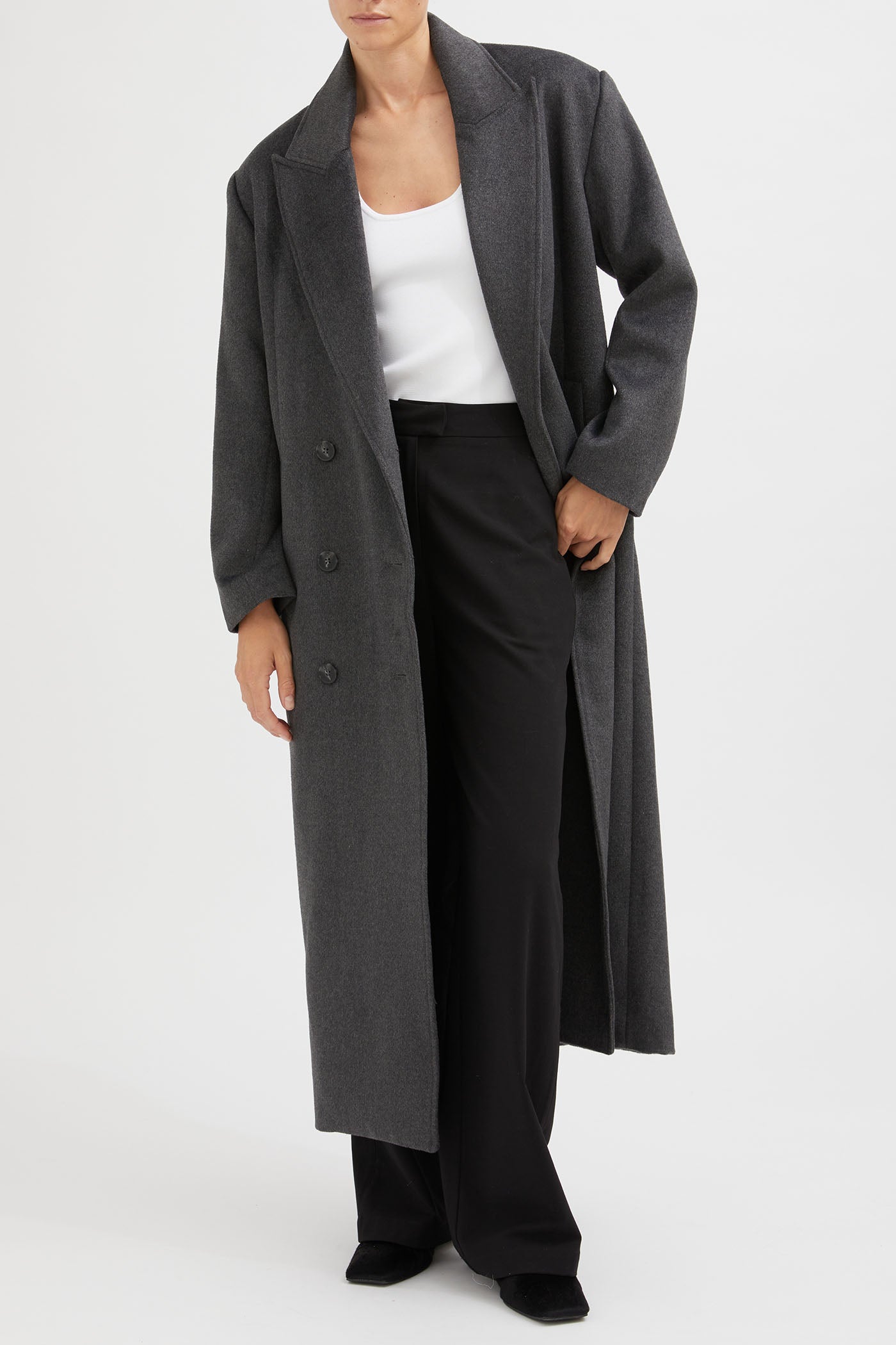 The Double Breasted Longline Wool Coat
