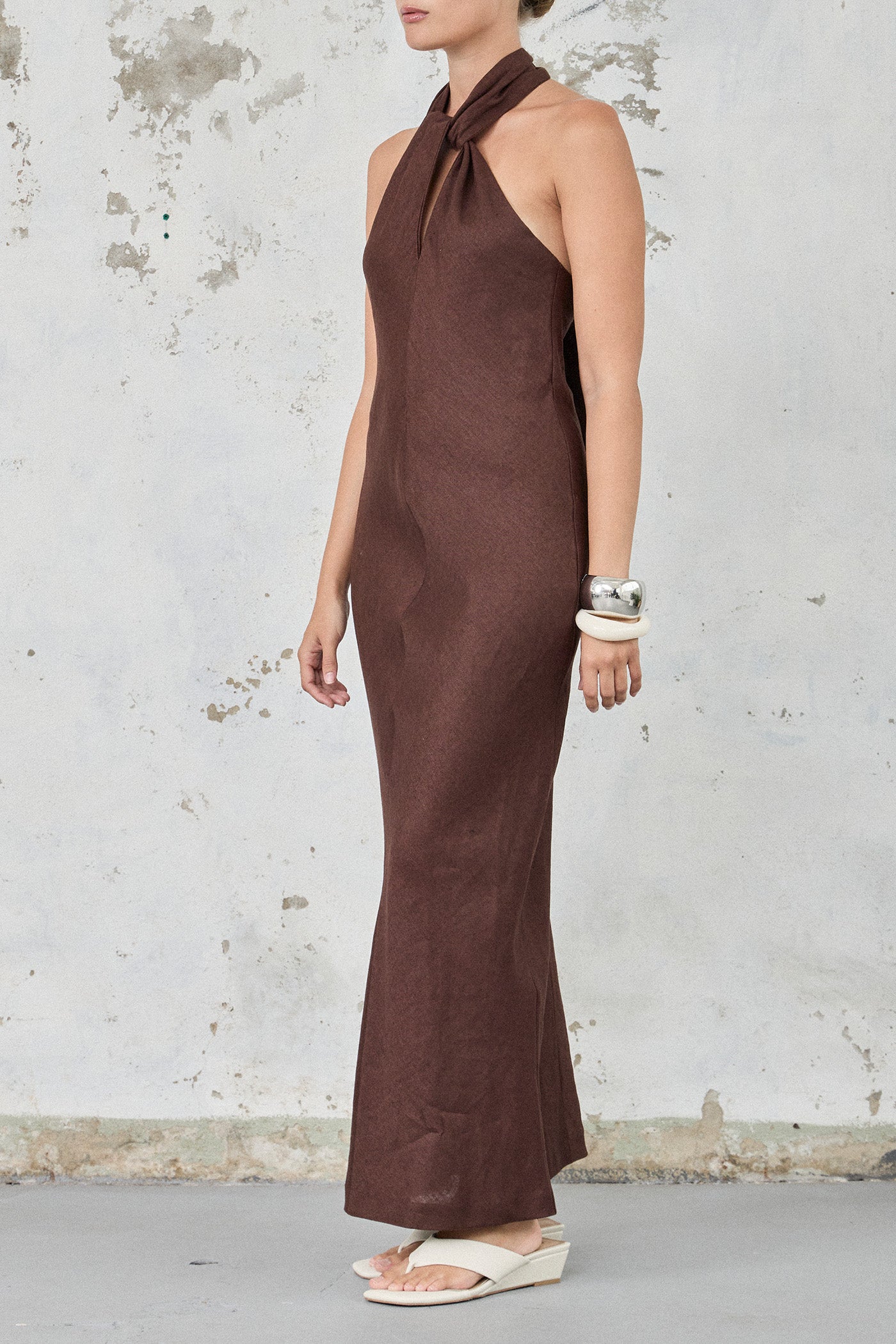 The Cross-over Linen Dress