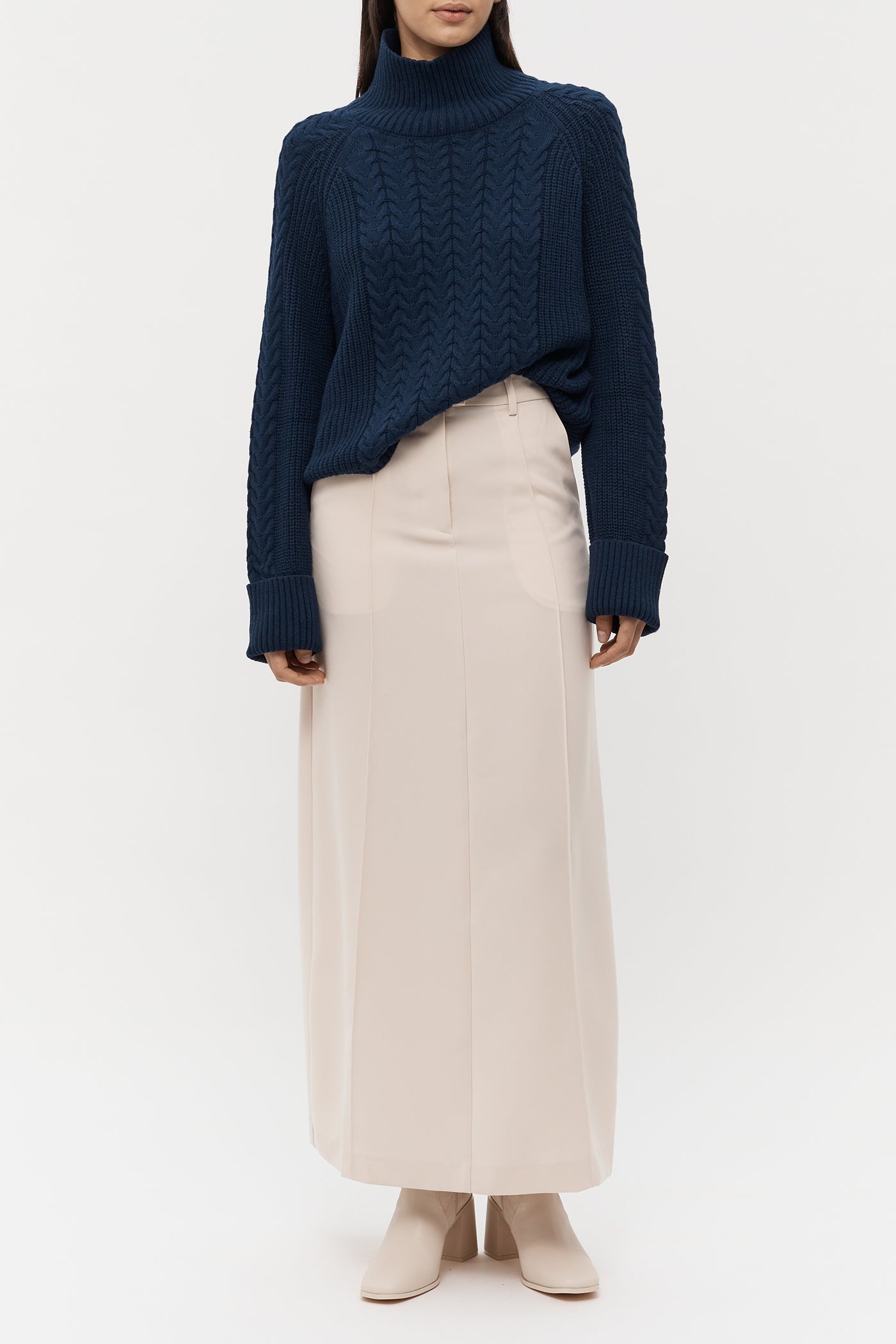 The High Neck Cable Knit Jumper