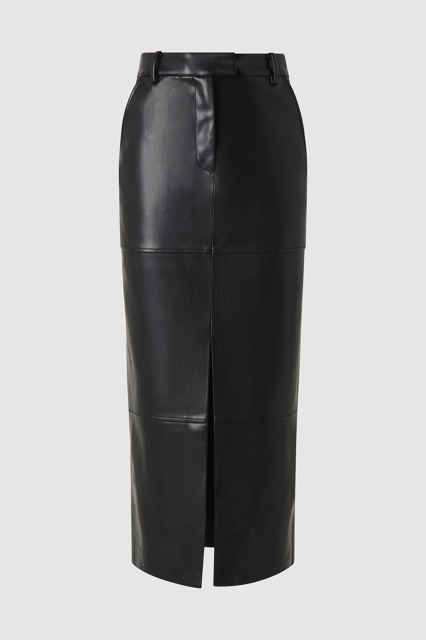 The Vegan Leather Midi Skirt