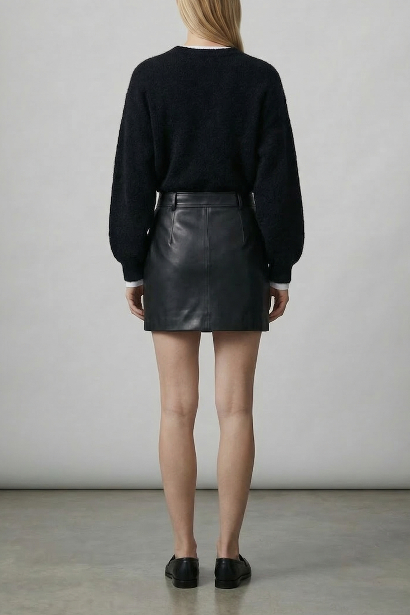 The Vegan Leather A-line Mini Skirt