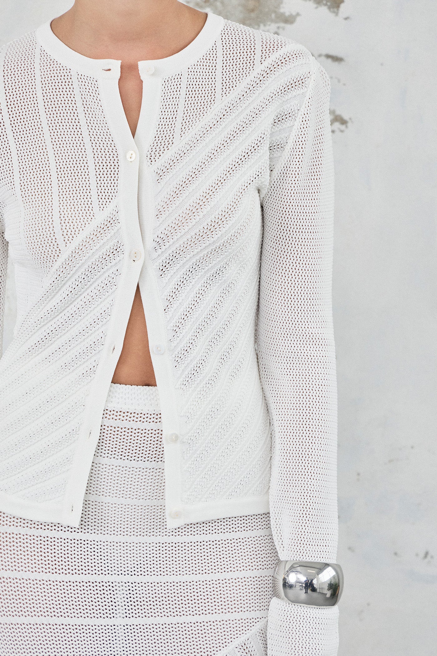 The Fine Crochet Knit Cardigan