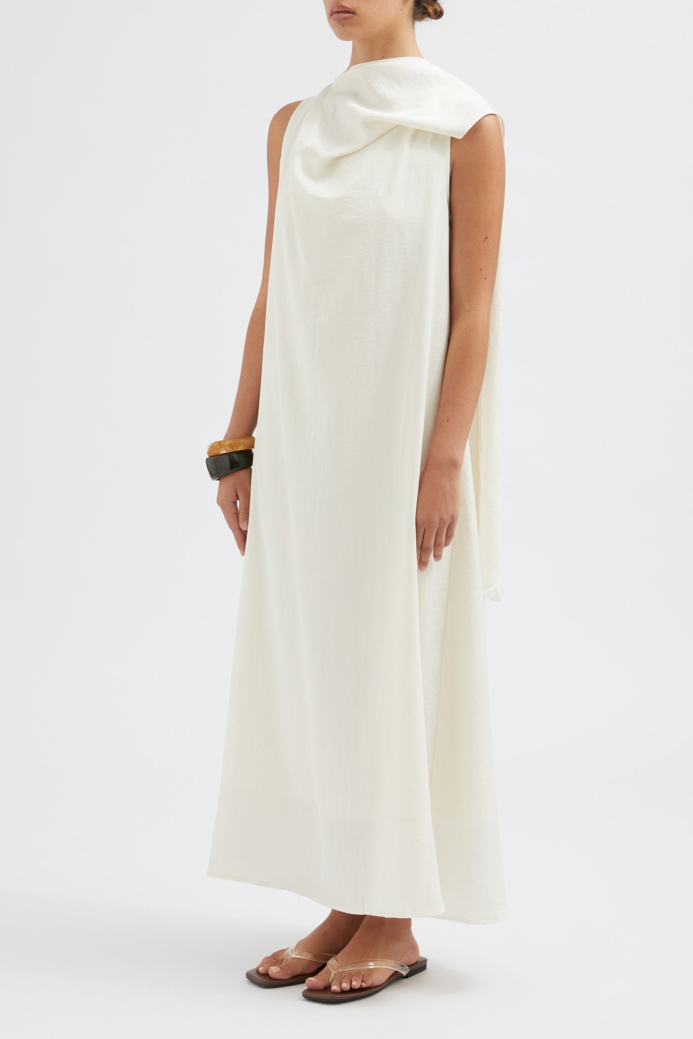 The Draped Neck Midi Dress