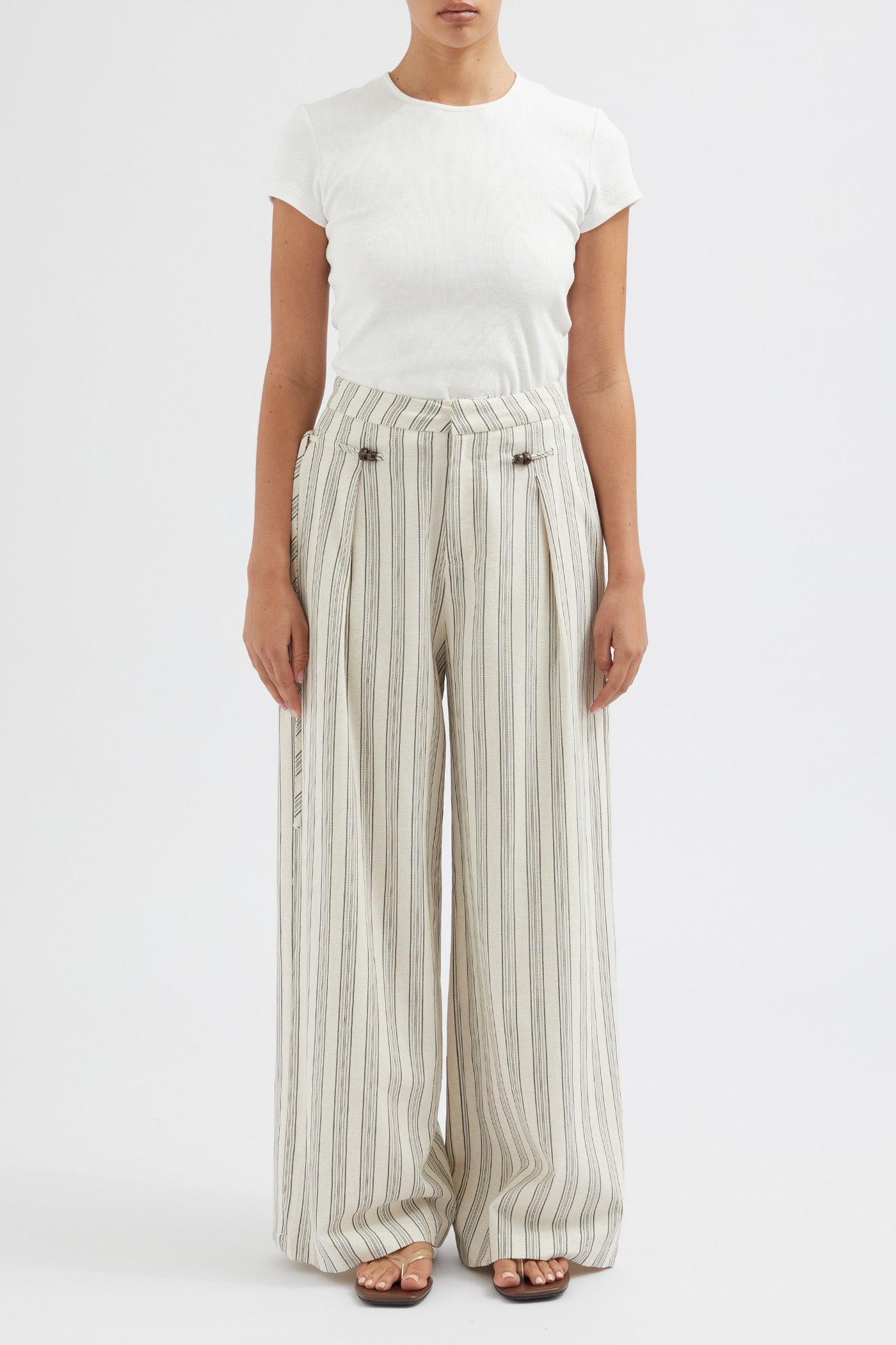 The Cotton Linen Beaded Trouser